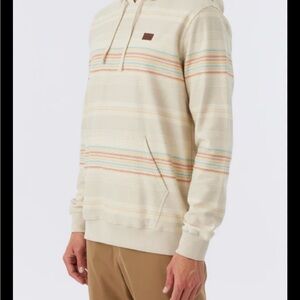 O'Neill Bavaro Cream Striped Pullover Hoodie